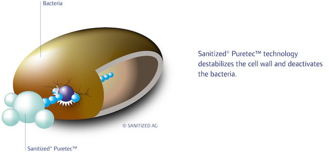 Sanitized Puretec technology delivers optimal antimicrobial performance for all fibre types
